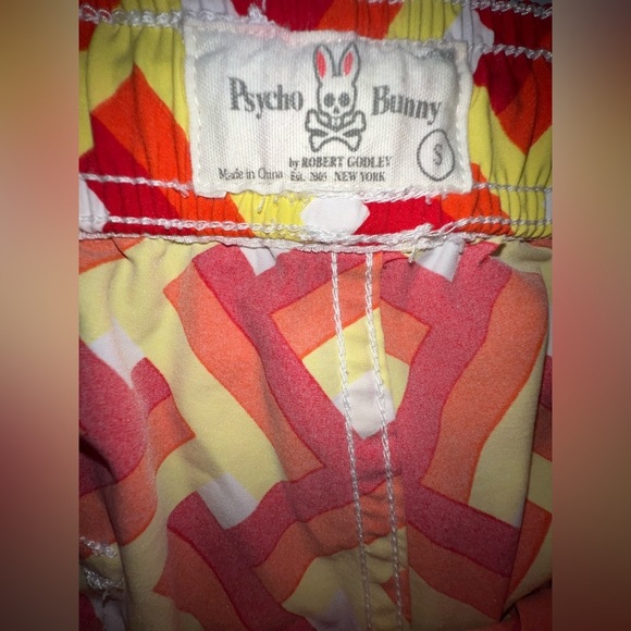 Pyscho Bunny by Robert Godley Men’s Small Swim Shorts Orange Wild U563 - Picture 3 of 3